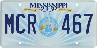 MS license plate MCR467
