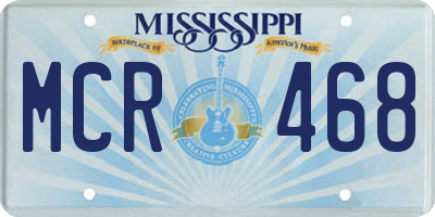 MS license plate MCR468