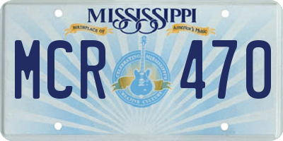 MS license plate MCR470