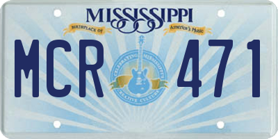 MS license plate MCR471