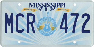 MS license plate MCR472