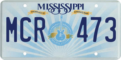 MS license plate MCR473