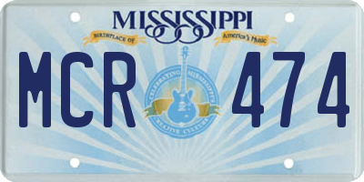 MS license plate MCR474
