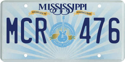 MS license plate MCR476