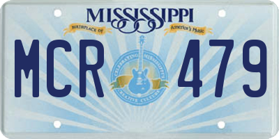 MS license plate MCR479