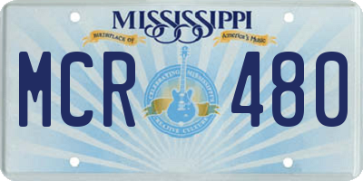 MS license plate MCR480