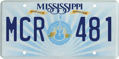 MS license plate MCR481