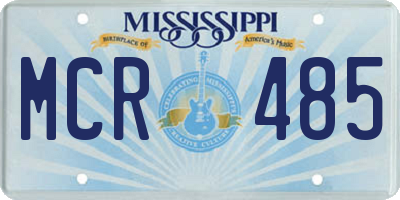 MS license plate MCR485