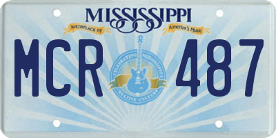 MS license plate MCR487