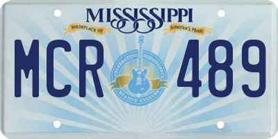 MS license plate MCR489