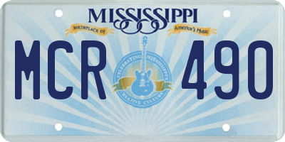MS license plate MCR490