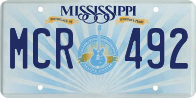 MS license plate MCR492