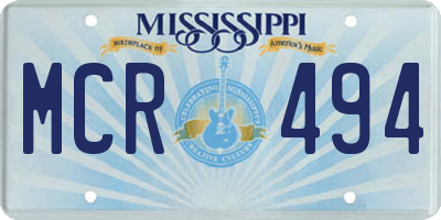 MS license plate MCR494