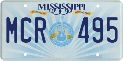 MS license plate MCR495