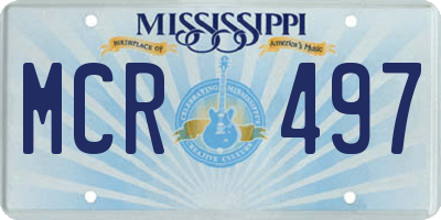 MS license plate MCR497
