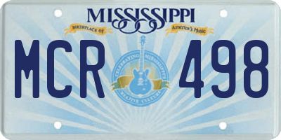 MS license plate MCR498