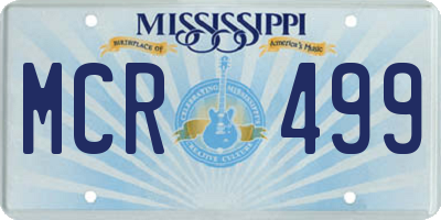 MS license plate MCR499