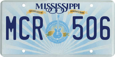 MS license plate MCR506