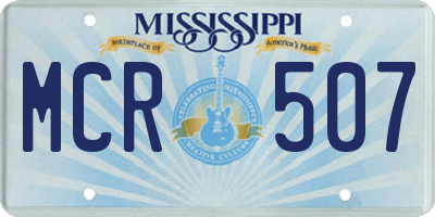 MS license plate MCR507