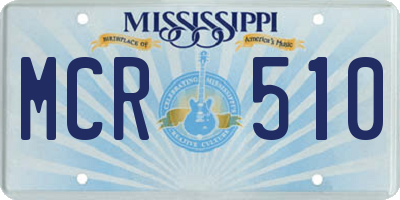 MS license plate MCR510