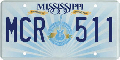MS license plate MCR511