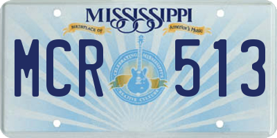 MS license plate MCR513