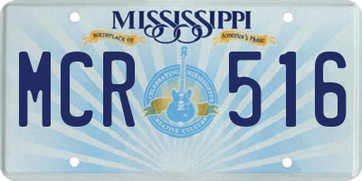 MS license plate MCR516