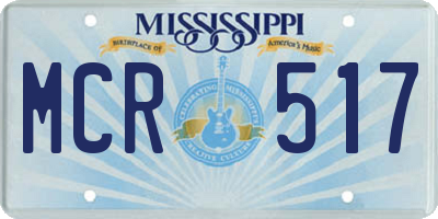 MS license plate MCR517