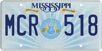 MS license plate MCR518
