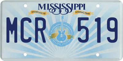 MS license plate MCR519