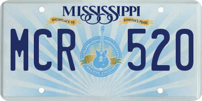 MS license plate MCR520
