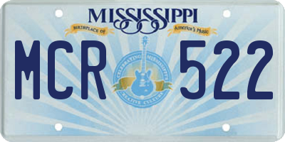 MS license plate MCR522