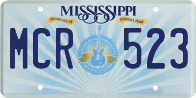 MS license plate MCR523