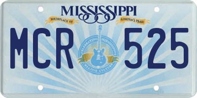 MS license plate MCR525