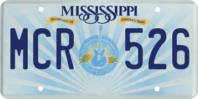 MS license plate MCR526