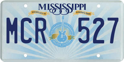 MS license plate MCR527