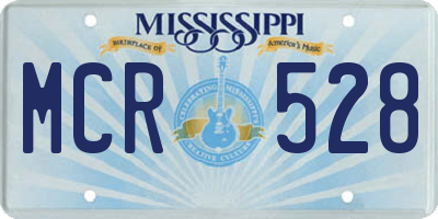 MS license plate MCR528