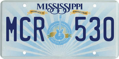 MS license plate MCR530