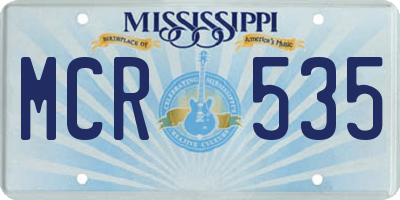 MS license plate MCR535