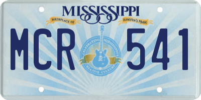 MS license plate MCR541