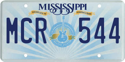 MS license plate MCR544