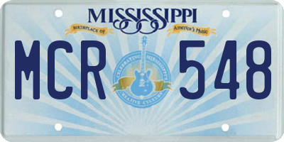 MS license plate MCR548