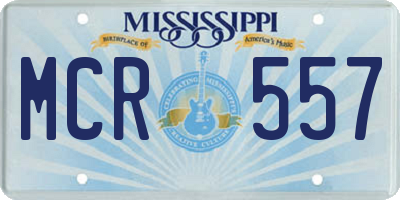 MS license plate MCR557