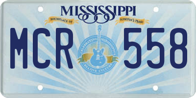 MS license plate MCR558