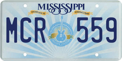 MS license plate MCR559