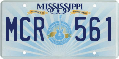 MS license plate MCR561