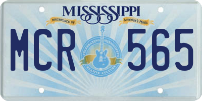 MS license plate MCR565