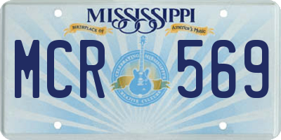 MS license plate MCR569
