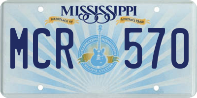 MS license plate MCR570