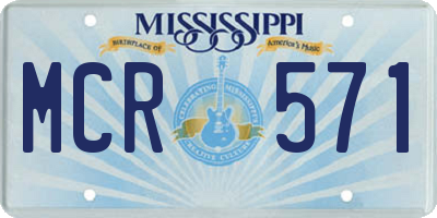 MS license plate MCR571
